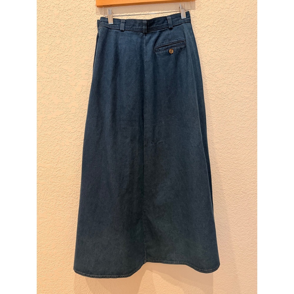 Talbots Indigo Button-Trim Denim Midi Skirt - Picture 5 of 9